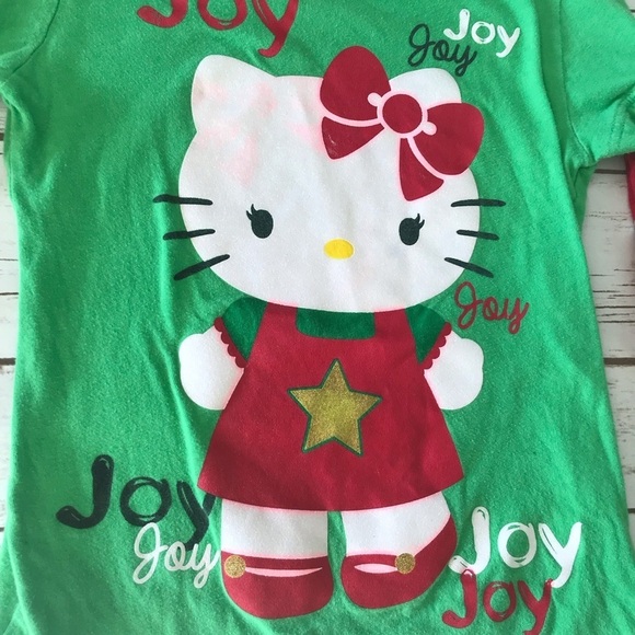 Hello Kitty Christmas Holiday Tee Shirt Girls size large long‎ sleeve joy - Picture 7 of 7